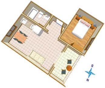 Tlocrt Apartment 5 - Haus 1